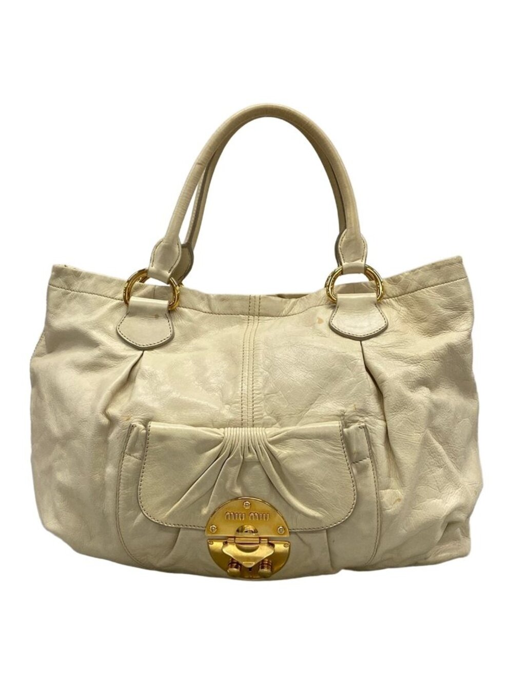 Miu Miu Shoulder Bag Ivory Leather